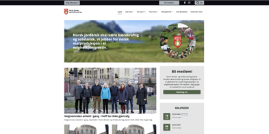 Skjermdump NBS sine nye nettsider