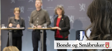 Bonde og Småbruker fra jordbruksforhandlingene til inntektsutvalget - Foto: Nora May Engeseth/NBS