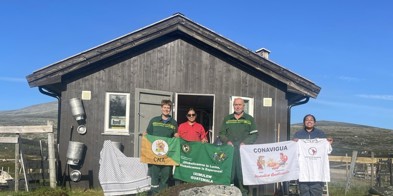 La Via Campesina I Torbudalen. F.V. Oda Balke Fjellang, Roxana Ortiz, Stein Brubæk Og Rosa Ixchel Pu Tuyuc.